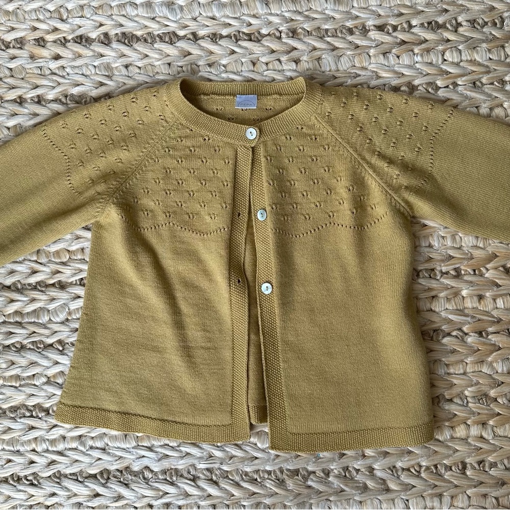 Pepa London Mustard Yellow Knit Cardigan 8y